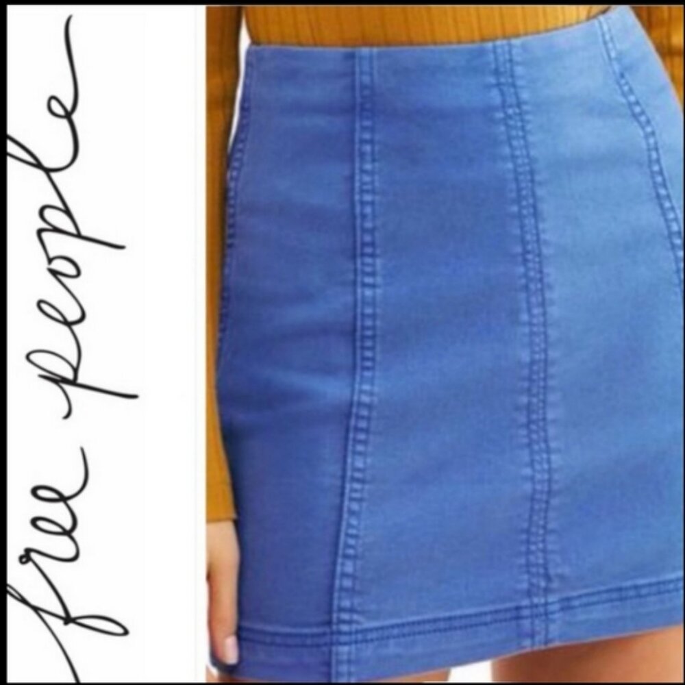 Free People Modern Femme Denim Mini Skirt Size 6 - Picture 16 of 16